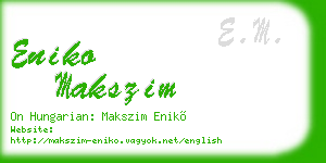 eniko makszim business card